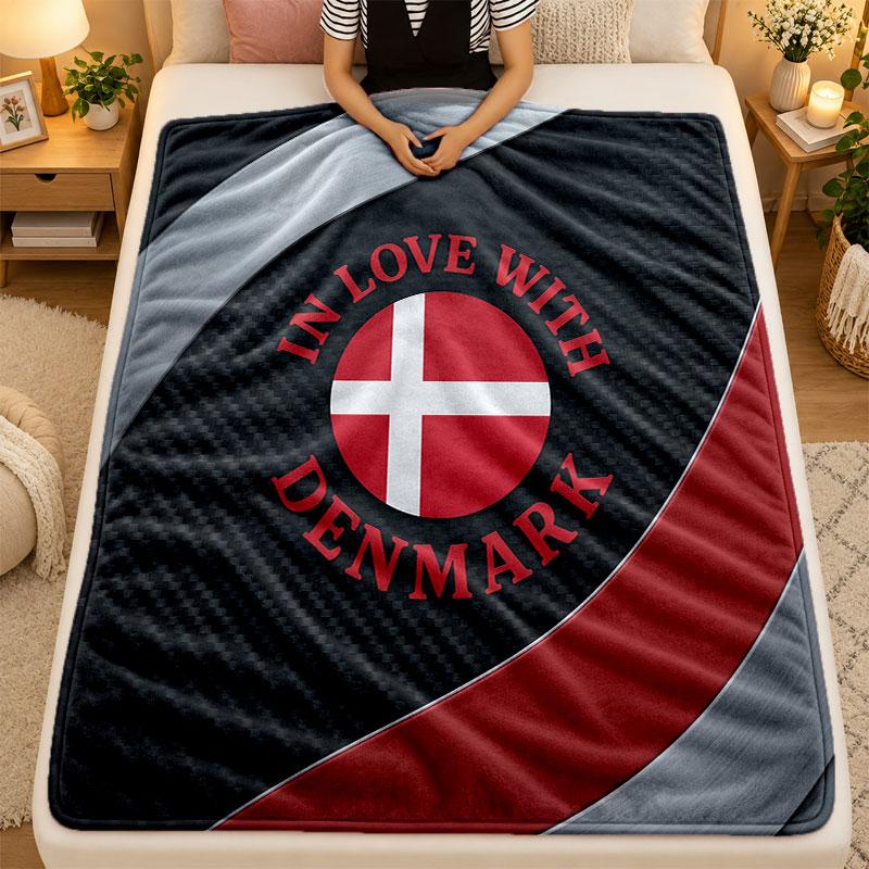 Flannel BlanketDenmark Football Warm Soft Throw Blanket for Indoor Sofa Bed Living Room Use