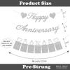 Concico 25th Anniversary Decorations Party Supplies Set of Happy Anniversary Photo Banner and Balloons,Hanging Swirls for 25 year Wedding