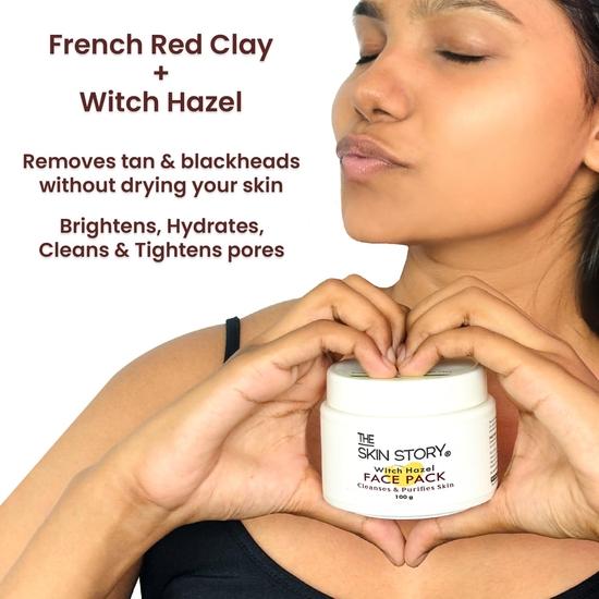 The Skin Story Re-Mineralizing Witch Hazel Face Pack | Deep Cleansing, Blackhead Remov| Suitable for Oily Skin | Paraben Free 100g