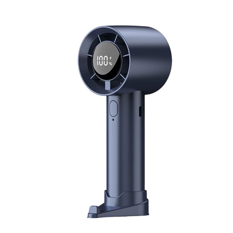 USB Rechargeable Handheld Fan Electric Adjustable Speed Fan 1200mAh Battery Cooling Device with LED Digital Display