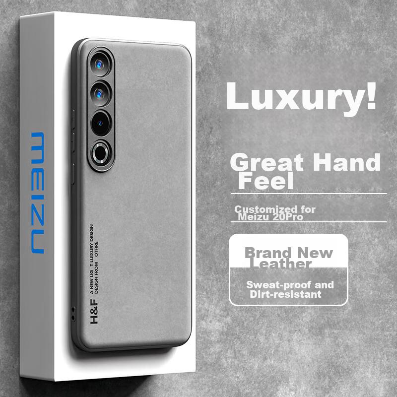 HotFire Phone Case for Meizu 20 Pro, Meizu 20 Pro Protective Cover, Upgraded Skin-Like Matte Lens Full Protection, Silicone Case - Smoke Gray