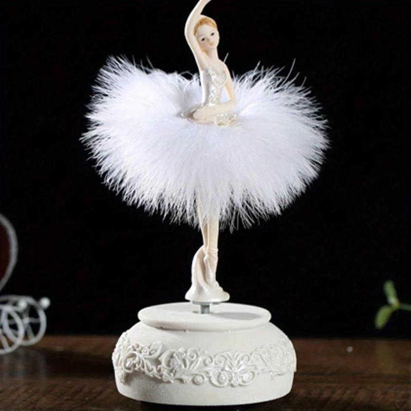 1Pc Rotating Ballet Music Box - Elegant Dance Girl's Desktop Handicraft Figurine Box Friend's Wedding Birthday & Christmas Gift