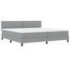 VidaXL Lit à ressorts avec matelas et LED gris clair 200x200 cm en tissu 3342310