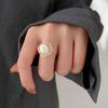 Damen-Ring, gekreuzt, Bling-Strass, elegant, offen, verstellbar, hochglänzend, Kunstperle, Fingerring, Schmuckzubehör
