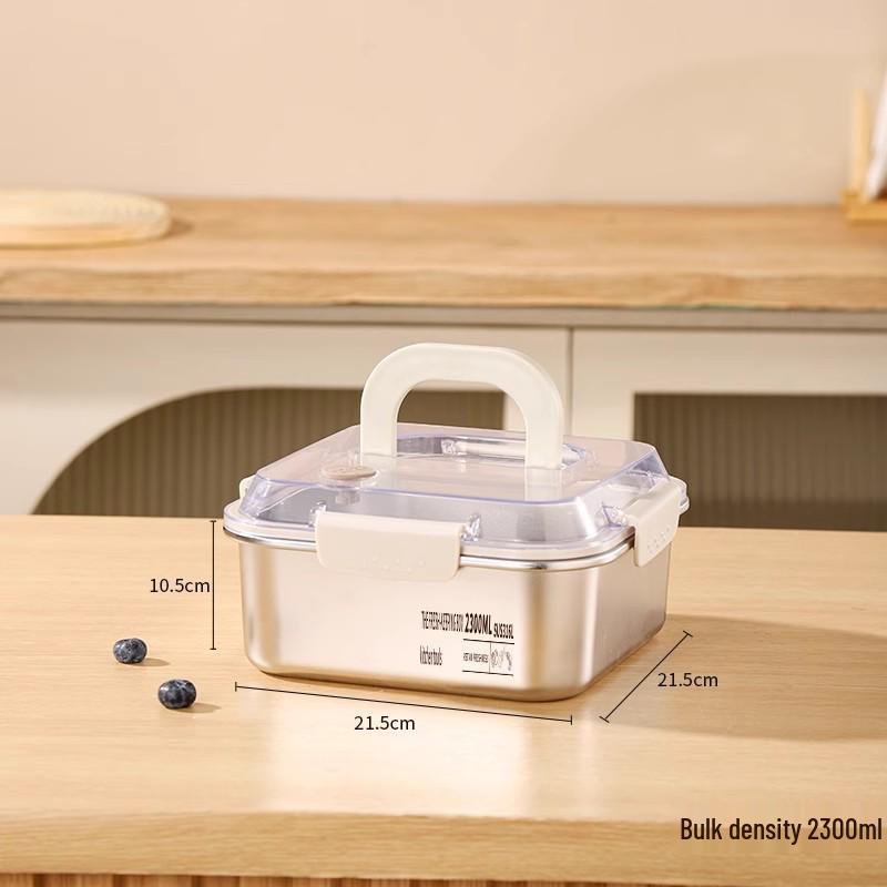 Portable 316 Stainless Steel Food-Grade Sealed Lunch Box with Lid for Fresh-Keeping and Picnic Use