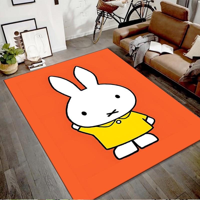 1pc Miffy3 Design Printed Area Rug Carpet for Bedroom Living Room Home Decor Rugs Mat Non Slip Mat Rug for Bedside