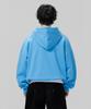 Oversized Heavy Fleece Plain Balloon Sweat Hoodie - Blue