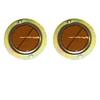 2X Amber Round Reflex Reflector with White Steel Ring | 58mm Lens | Metal Base | Universal Reflector for Truck, Trailer, Tractor