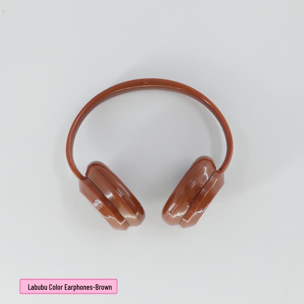 

Labubu Macaron Headset Figurine Earphone Accessories & Dress-Up Photo Props Labubu Color Earphone коричневый