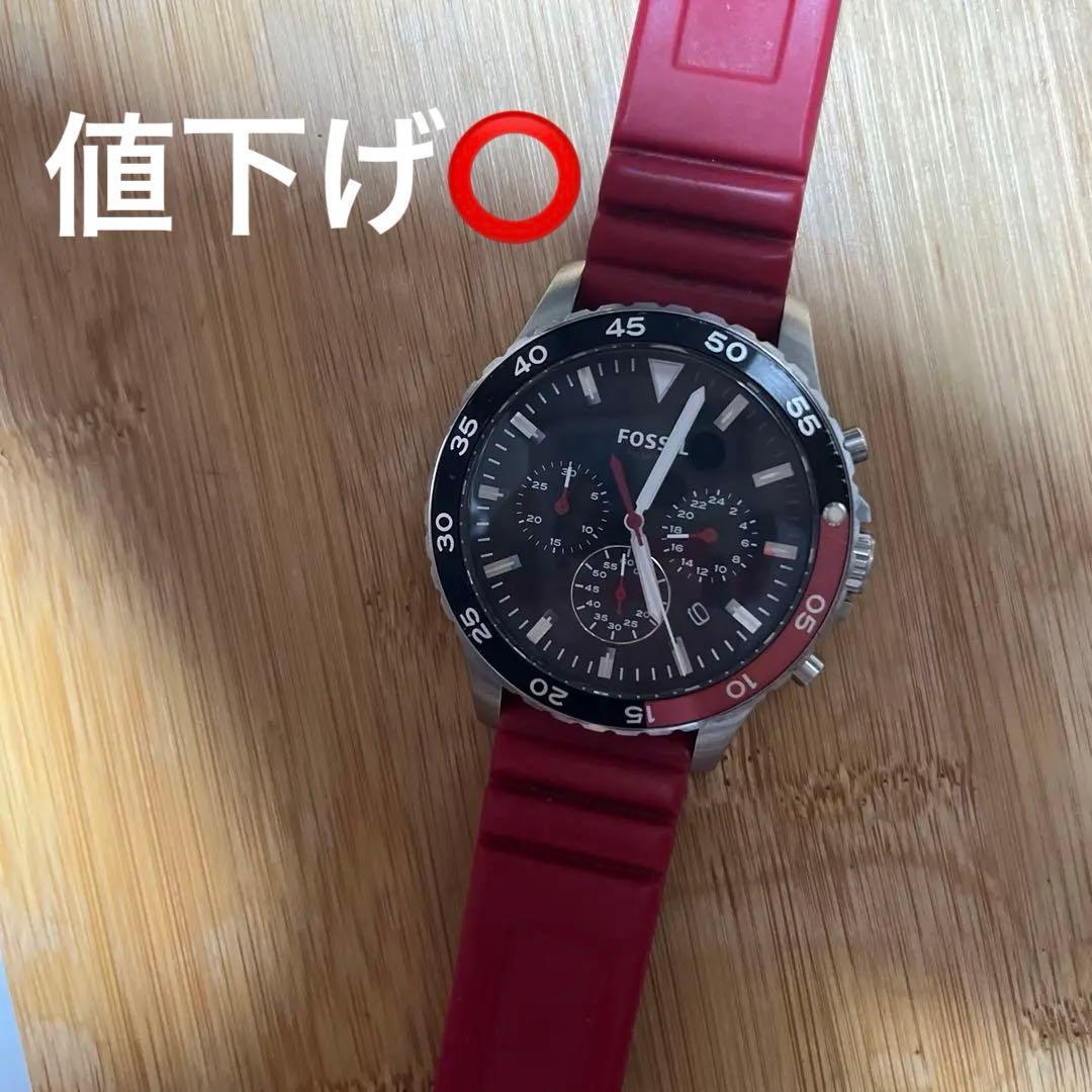 Used FOSSIL Men s Chronograph Watch Red