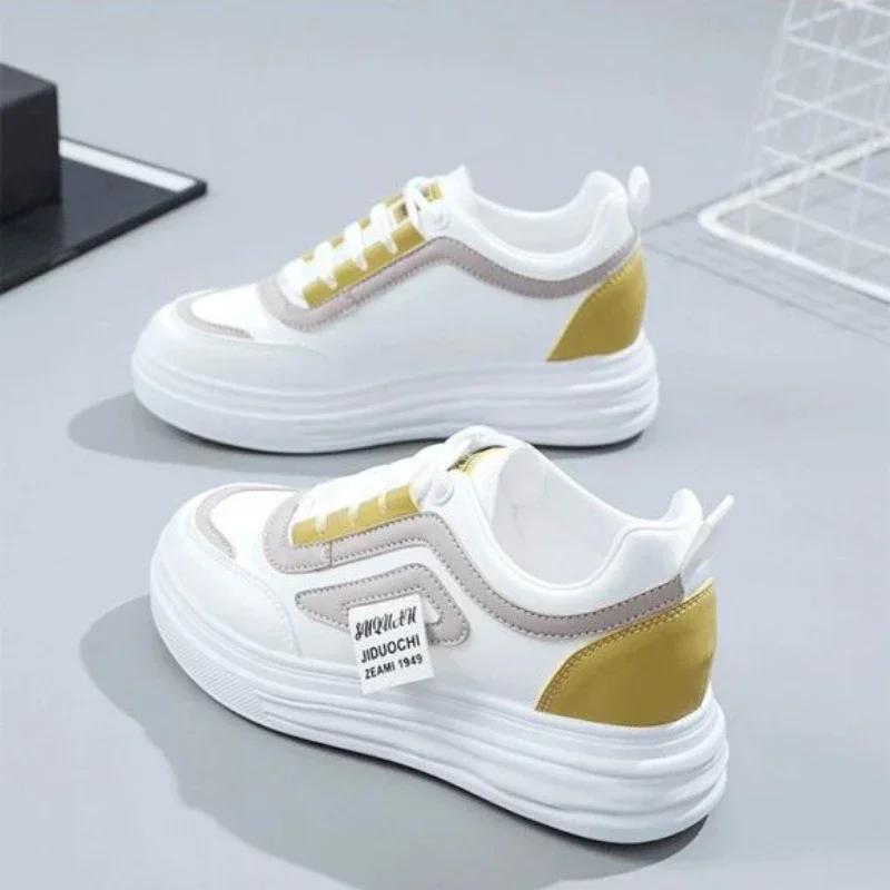 Fashion Sports Sneakers Round Toe Whit Ladies Footwear Lace Up Women's Athletic Shoes H Designer Luxury Fashion 2024 Deals Cheap Trends