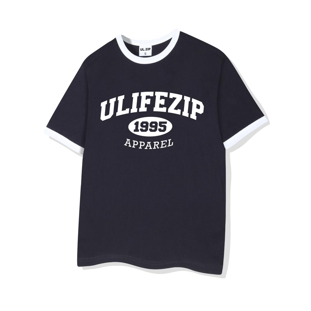 ULIFEZIP 1995 Name Arch Oversized Ringer Short Sleeve T-Shirt 4 Colors [Ulze_3004]