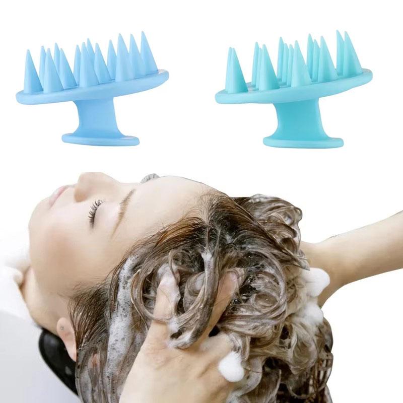 1pc Portable Silicone Head Massage Brush, Deep Cleansing Scalp and Hair Care Brush, Massage Shampoo Brush, Shower Brush