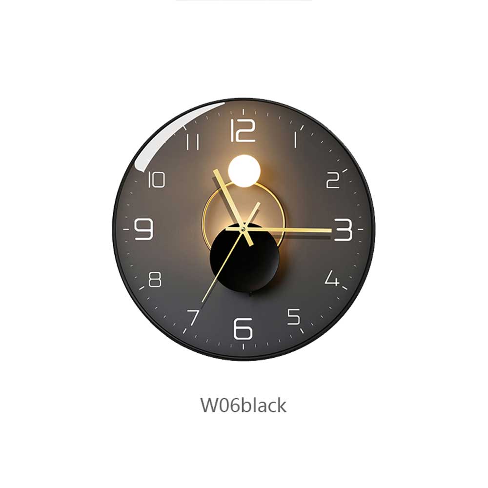 Glass Wall Clock Modern Design Geometric Series Art Round Mute Creative Hanging Home Living Room Bedroom Decoration 12 Inch