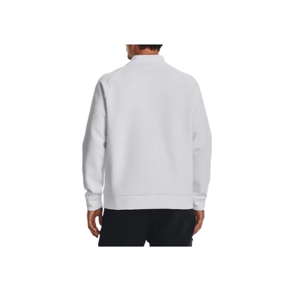 Under Armour Solid Color Stand Collar Fitted Long Sleeve Sweatshirt Men sweatshirt White 1379810-100