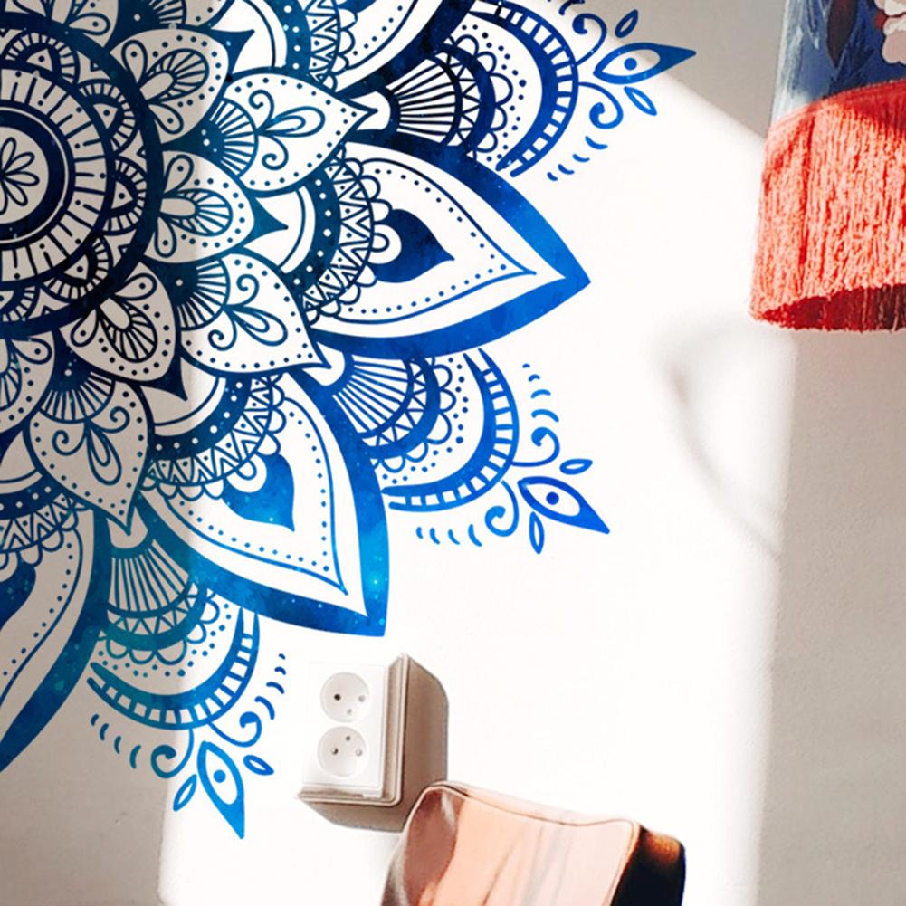 Vinyl-Wandaufkleber mit Mandala-, Lotusblumen- und Stechapfelmotiven für flache Wände, Glasoberflächen, Türen und Raumdekoration