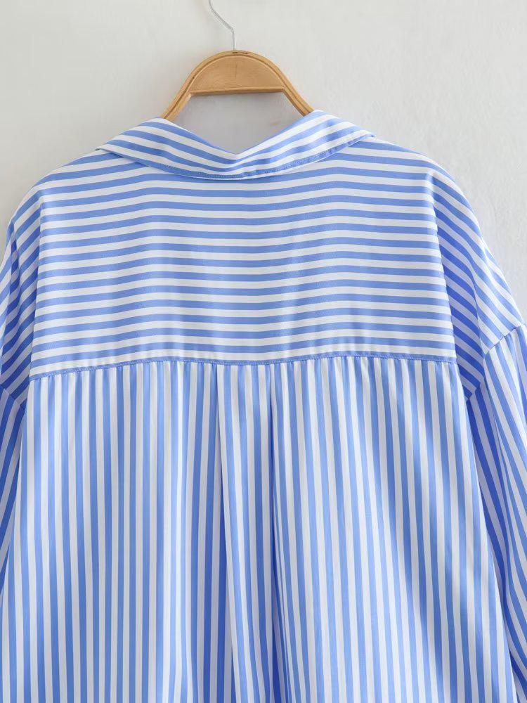 New Women's European & American Style Multicolor Lapel Long Sleeve Shirt