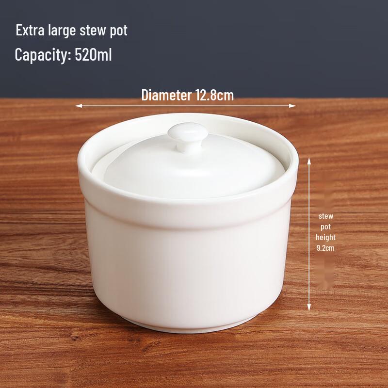 Zhao Ran Ceramic Double-Boiler Stew Pot with Lid