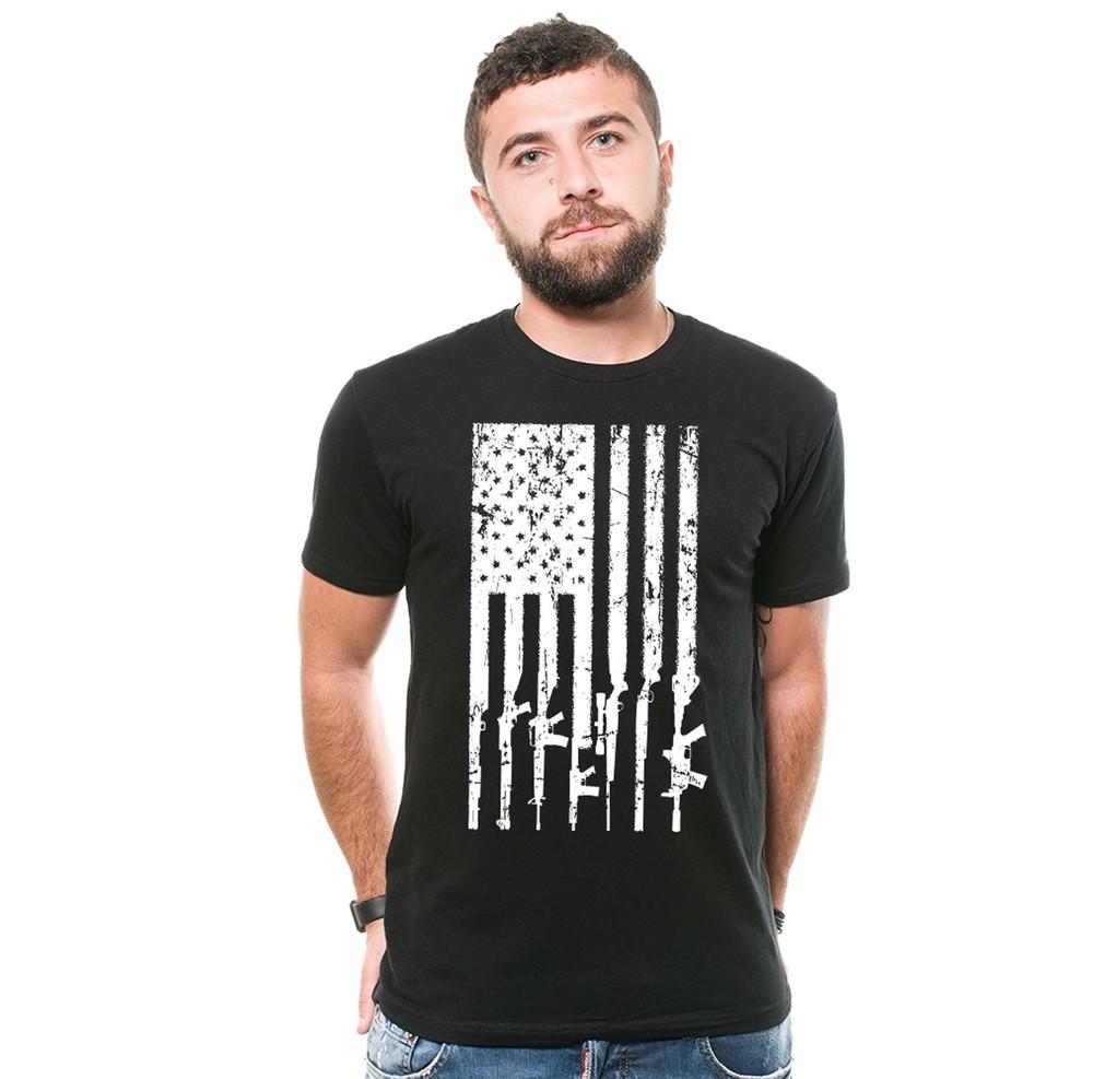 USA Patriotic Shirt Gun Rifles Flag Shirt 2nd Amendment Pro Gun Patriotic Gifts Unisex T-Shirt L
