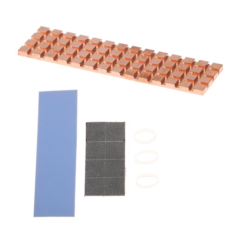 1 Set Computer Cooler Copper Radiator Accessory PC Notebook SSD Heat Sink For M.2 2280 PCI-E NVME With Thermal Pad Heatsink