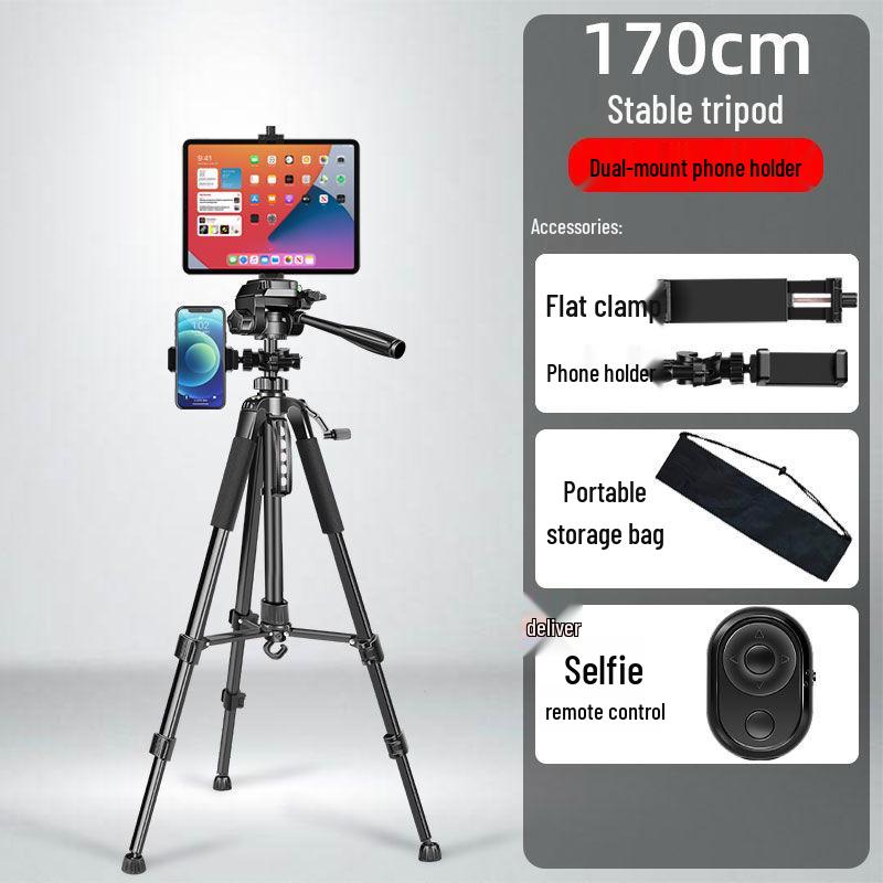Adjustable Dual Phone Tablet Stand Tripod for Professional Outdoor Use