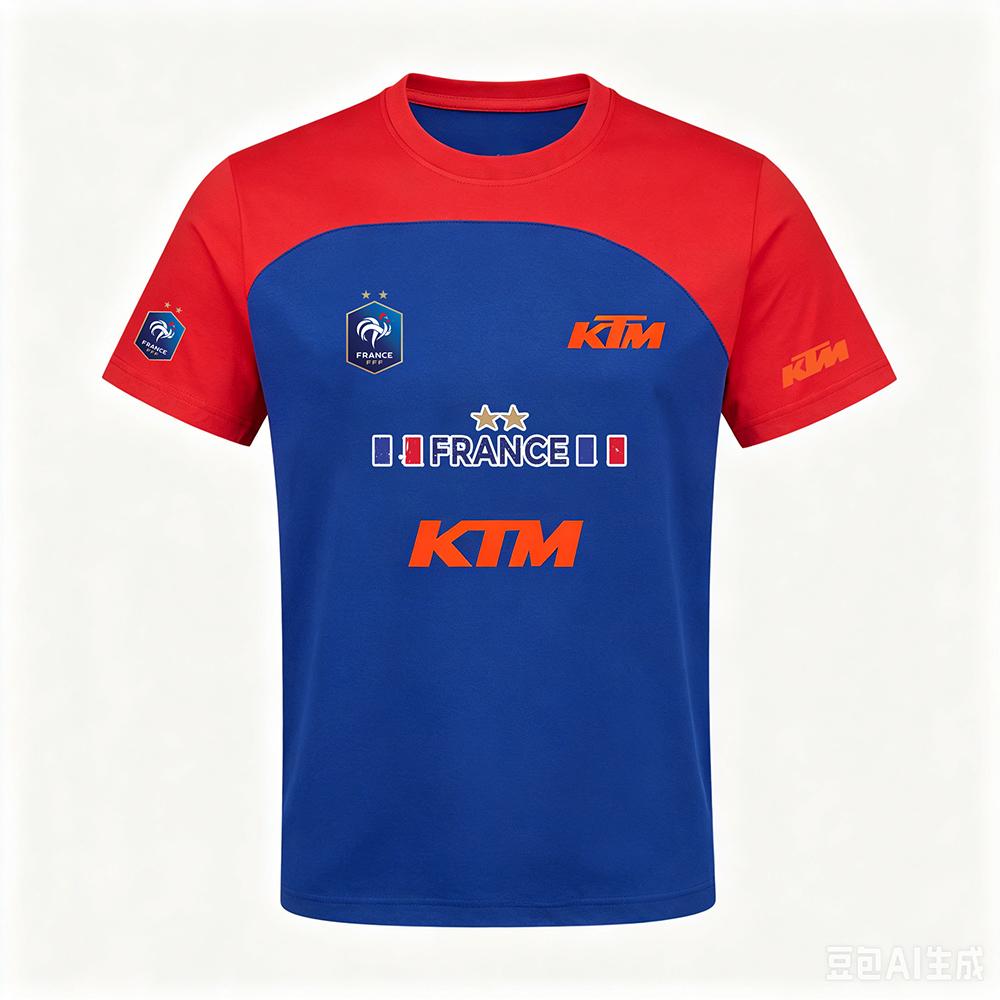 KTM France 2026 World Cup Football Jersey KTM Co-branded T-shirt for Men