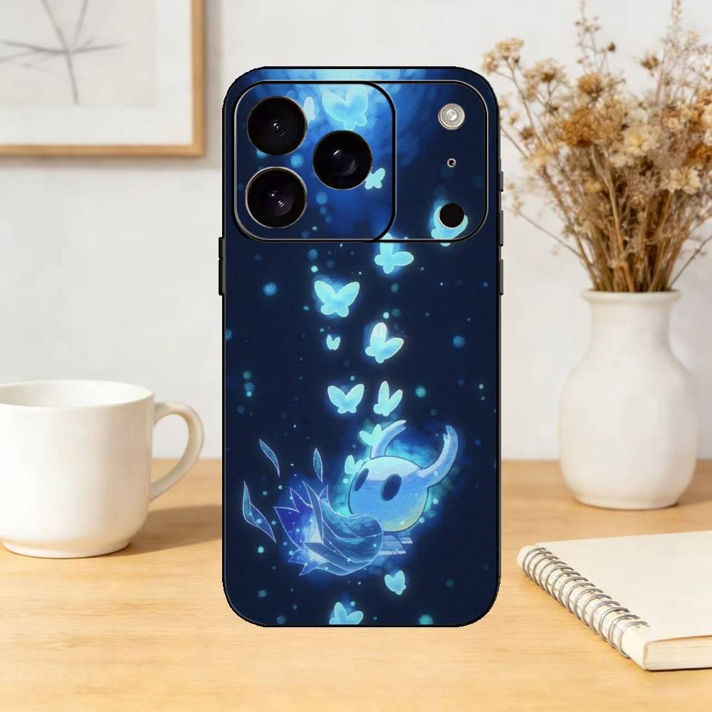 Game H-Hollow K-Knight Phone Case For iPhone 17,16,15,14,13,12,11 Plus,Pro Max,SE4Soft Silicone Black Cover