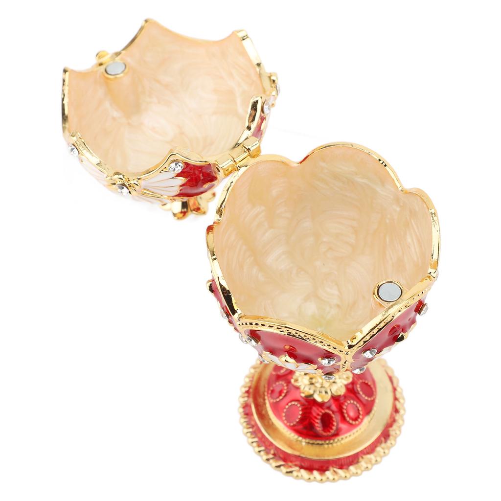 Enameled Jewelry Box Decorative Enameled Trinket Box Vintage Jewelry Organizer for Desktop and Bedroom