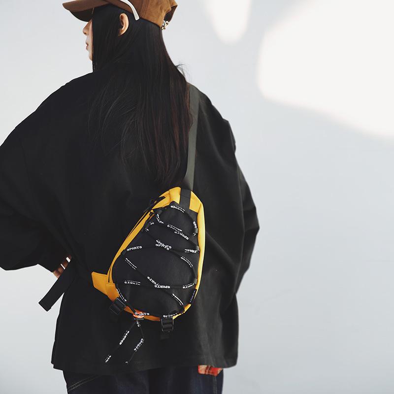 New niche design crossbody spring outdoor sports contrasting colors 2025 fanny pack cycling shoulder bag men's and women's breast bags