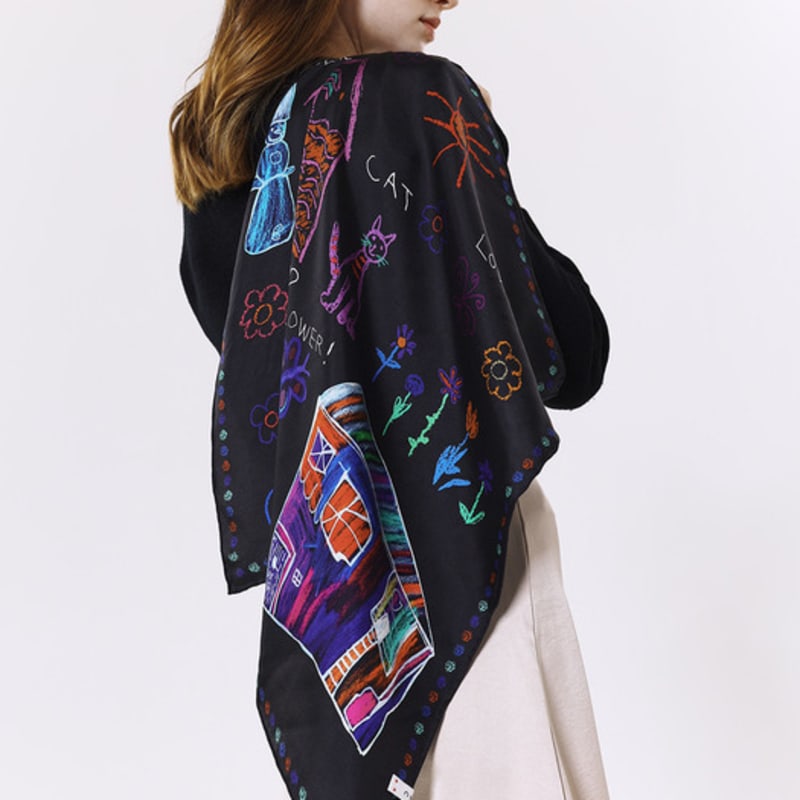ONSZ Scratch Art Silk Scarf