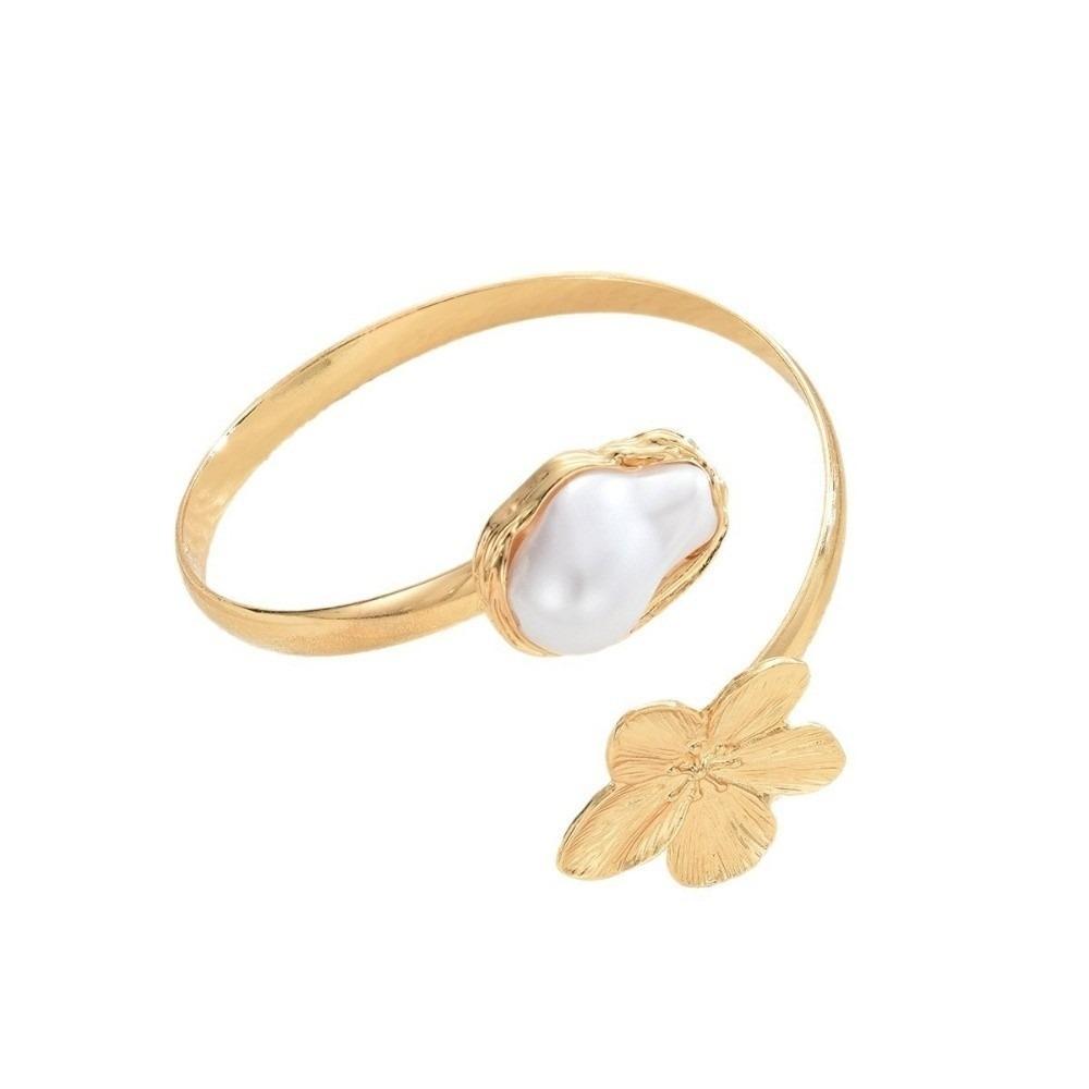 Verstellbares Damen Armband Imitation Perle Armreif Schmuck Seestern Offener Armreif Armbänder Anziehen