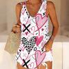 3D Heart-shaped Pattern Printed Tank Tops for Women Workout Yoga Gym Printed Summer Sport Shirts Plus Size Vests Valentine's Day Exclusive