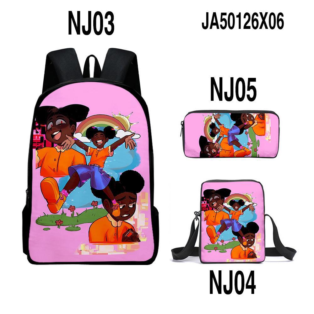 Classic Amanda the Adventurer 3D Print 3pcs/Set Pupil School Bags Laptop Daypack Backpack Inclined Shoulder Bag Pencil Case