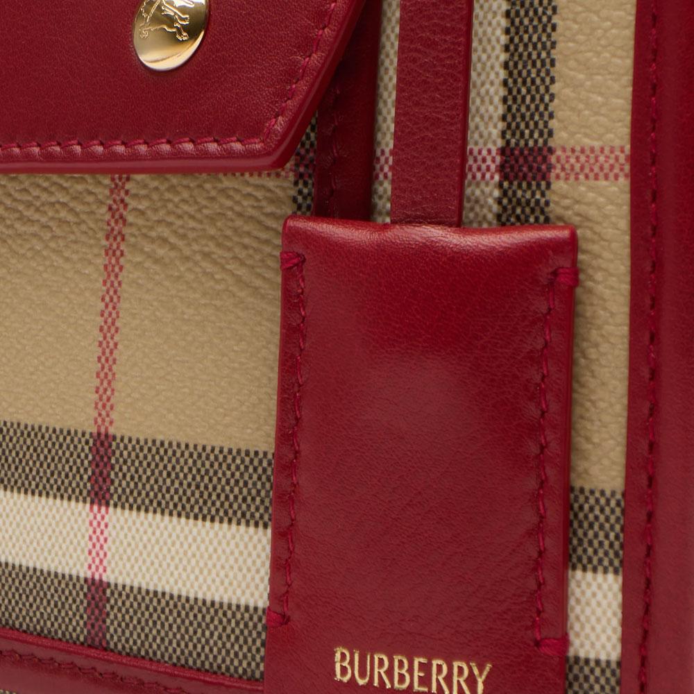 Burberry Freya Logo Classic Tote Bag Shopping Bag Women tote Beige Red 81162811