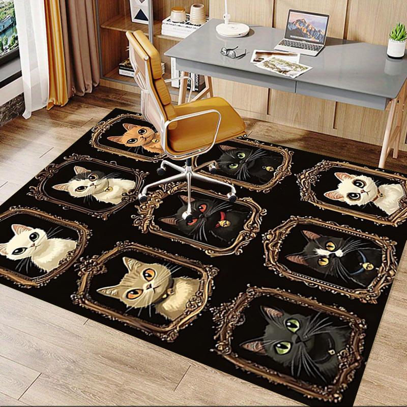 1PC Cat portraits Extra Large Non-Slip Floor carpet, Office, family, bedroom, Studio - Large Area Rug Indoor Rugs, Vibrant Colors-W263