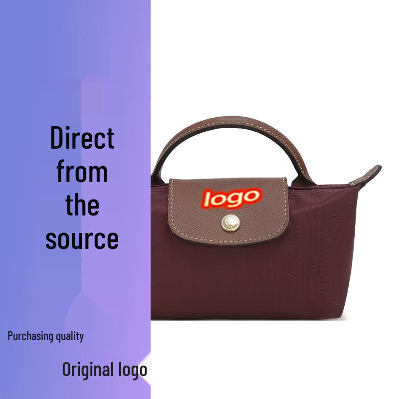 Dragon Inlaid Nylon Dumpling Shoulder Bag with Mobile Pocket