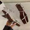 Women Sandals Mid Heels Dress Shoes Designer Cozy Pumps Elegant Woman Slippers 2025 Summer Trend Brand Female Zapatillas