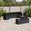 VidaXL Garden Lounge Set with Cushions 9 Pcs, Patio Sofas, Patio Furniture Set, Outdoor Furniture, Black 3255352