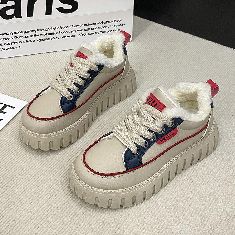 Fashion Winter new thickened warm board shoes for women's casual thick soled simple comfortable daily casual women's sports shoes