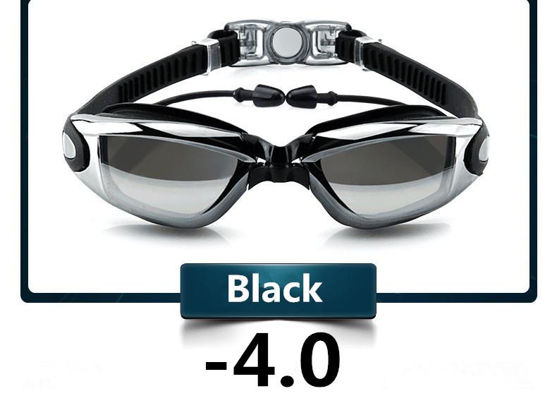 Anti Fog Professional Swimming Goggles Swimming Glasses Myopia with Earplugs Nose Clip Electroplate Waterproof Silicone Swim