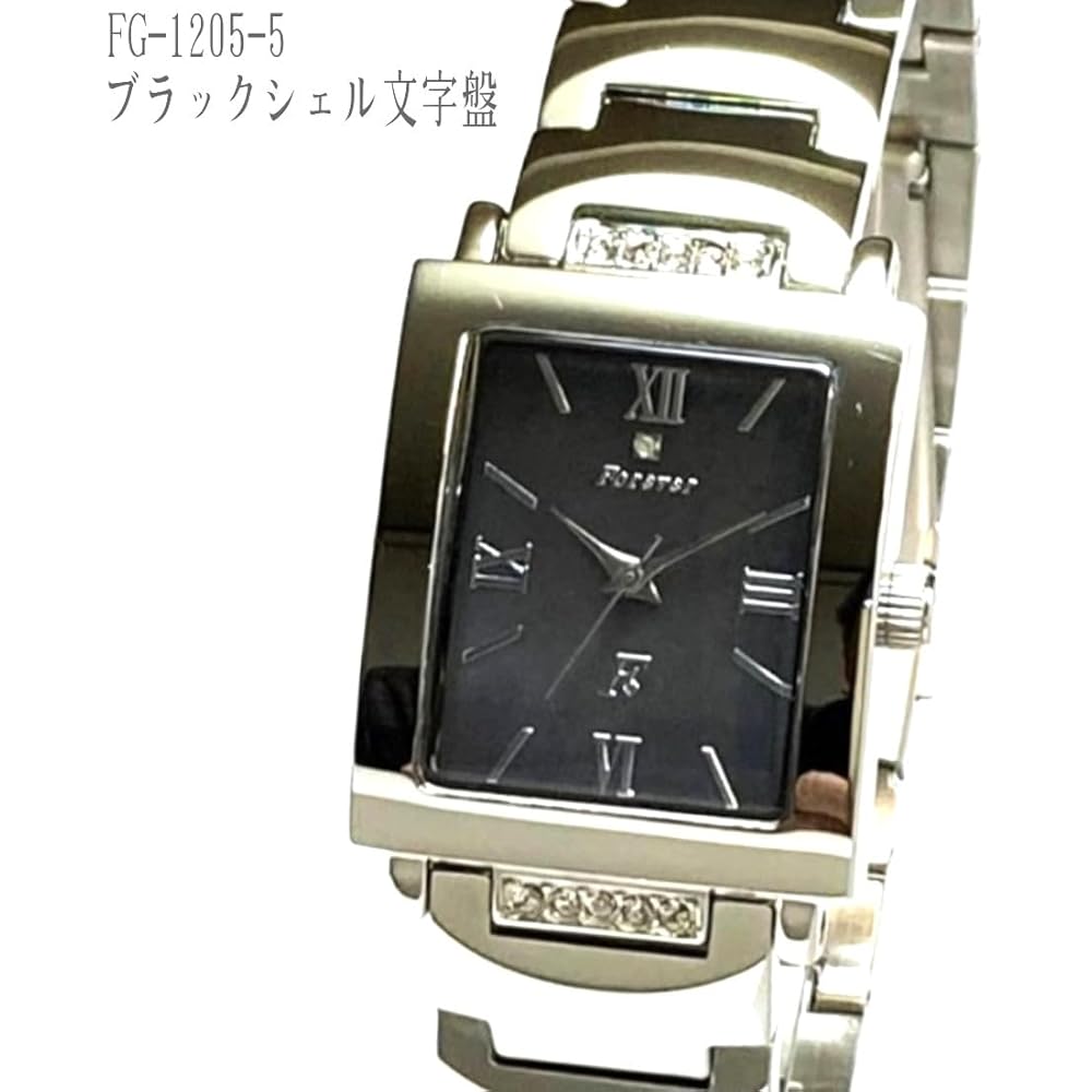 FG-1205-5 Men's and L-1201-1 Women's Crystal Pair Watch Black White Solar Movement 10 ATM Water Resistant