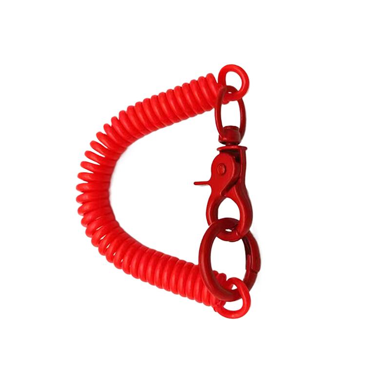 Colorful Lobster Clasp Id Card Holder Lanyard Keyring Anti-Lost Spring Rope Retractable Keychain Mobile Phone Chain