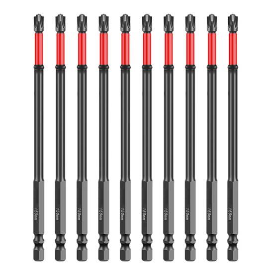 Impact Screwdriver Bit Set Rustproof Corrosion Resistant Magnetic Slotted Heads 1/4 Inch Hex Shank Cross Slot Screw Driver Drill Bits
