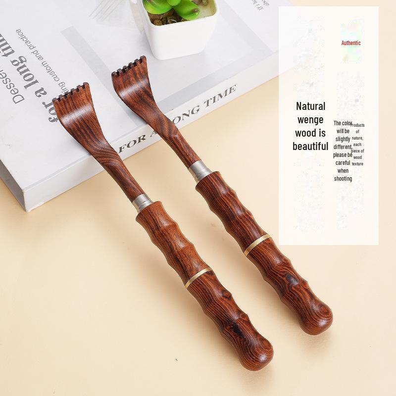 Portable Wooden & Stainless Steel Retractable Itch Scratcher