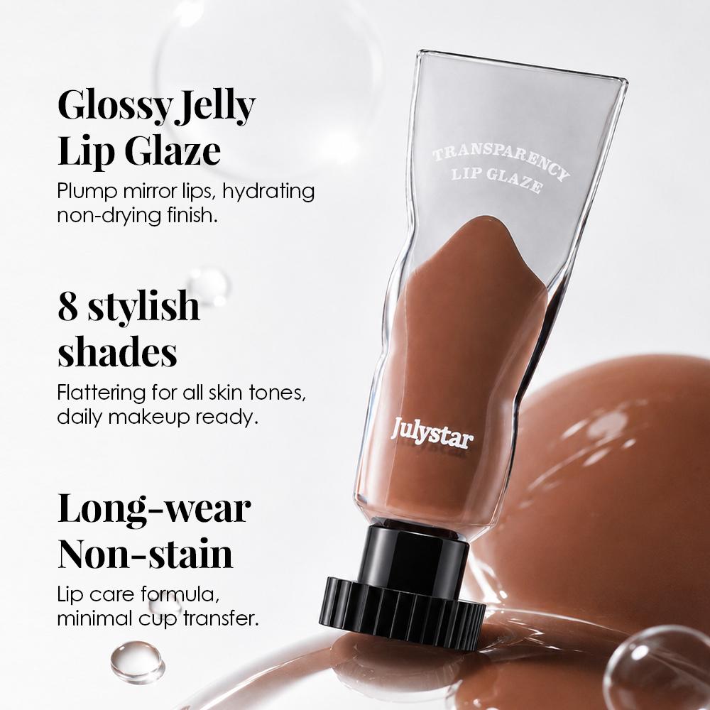 Transparency Lip Glaze, High Shine Mirror Lip Gloss, Highly Pigmented Moisturizing Tinted Lip Glow Oil, Long Lasting Waterproof Liquid Lipstick