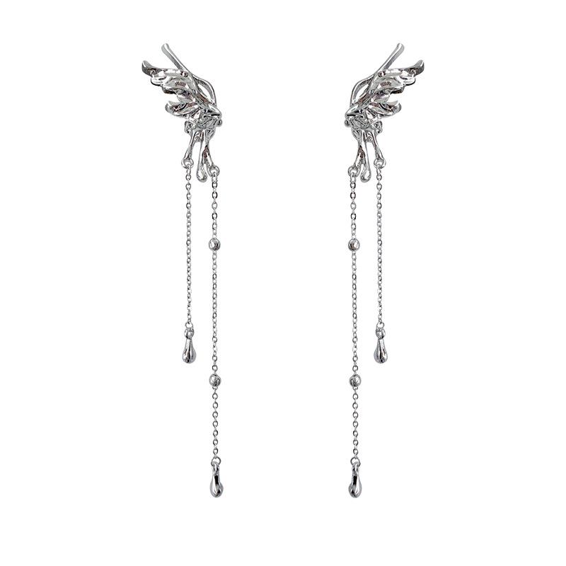 Trendy Fairy Butterfly Tassel Ear Clips: No-Piercing High-End Elf Earring Cuff
