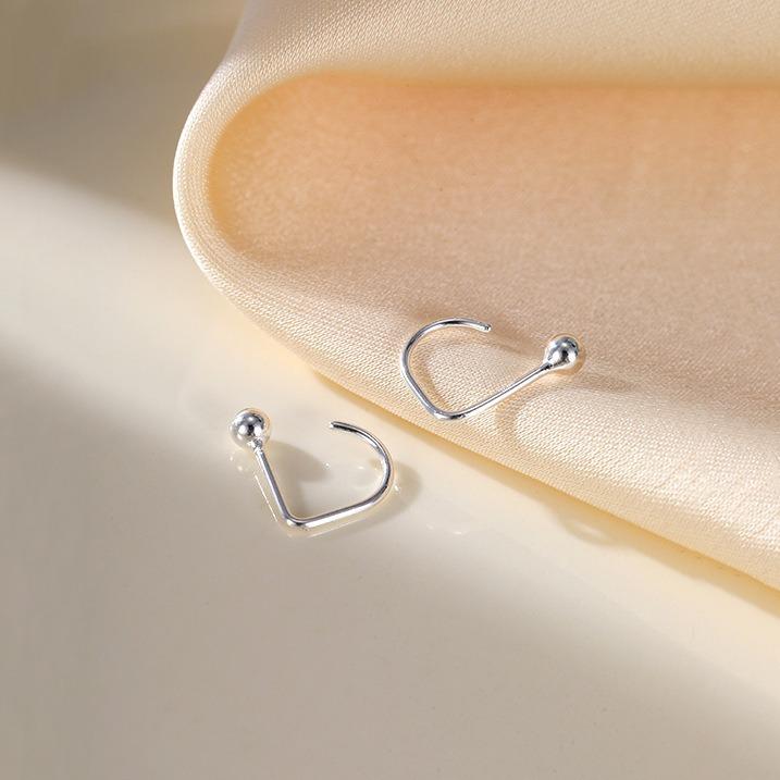 Korean Ins Wind Doudou Round Ear Hook a Cold Wind Temperament Earrings Sleep Free To Remove Niche Earrings Women