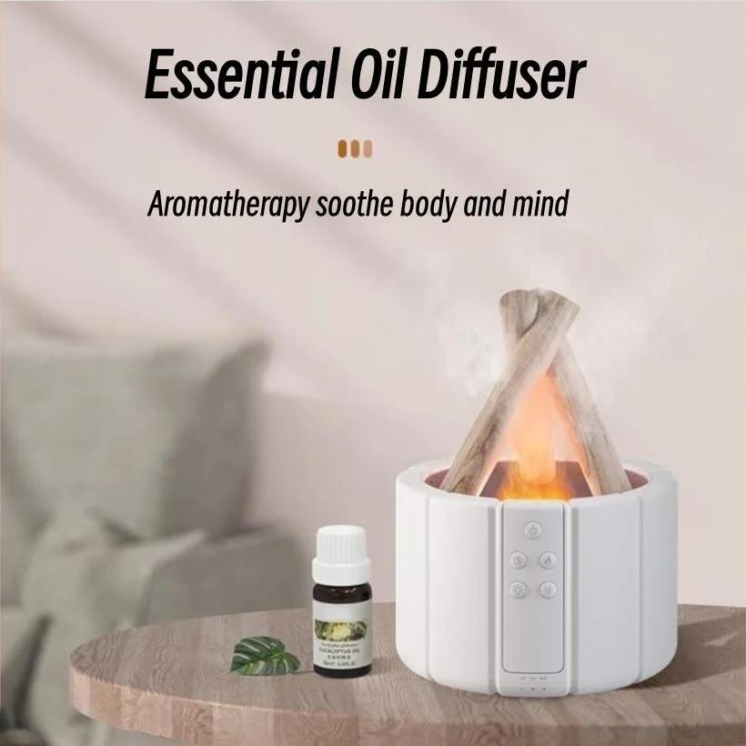Aromatherapy Essential Oil Diffuser Remote Control USB Ultrasonic Air Humidifier with Flame Lamp   Diffusor