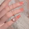 Peach Blossom Rose Quartz Pendant Necklace - Elegant Luxury, Delicate Fairy-Style Women's Fashion, Versatile Summer Clavicle Chain.