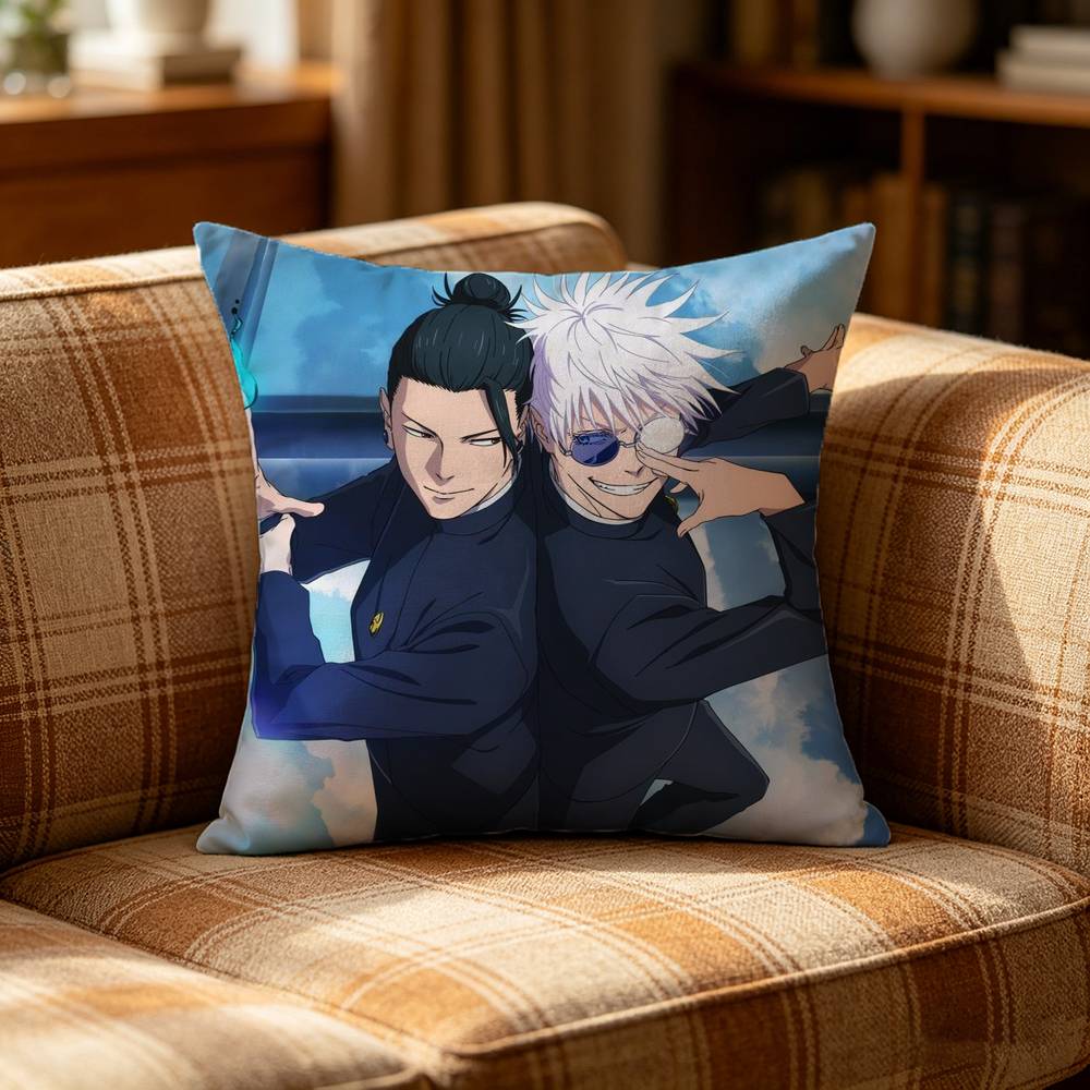 Satoru Gojo And Suguru Geto Pillow Case Pattern Printed Pillowcase For Living Room Sofa Cushion Cover